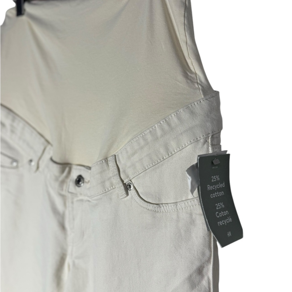 H&M Mama Maternity Straight Ankle Jeans Beige Size Small NWT - Picture 4 of 11